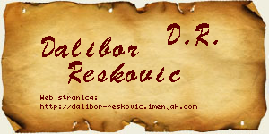 Dalibor Resković vizit kartica